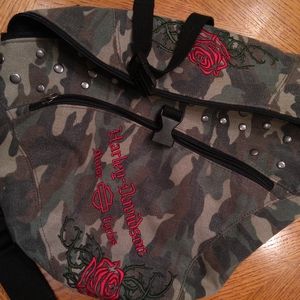 🌹HARLEY DAVIDSON ROSE EMBROIDERED CAMO SLING BAG